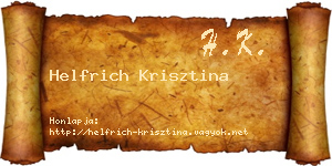 Helfrich Krisztina névjegykártya